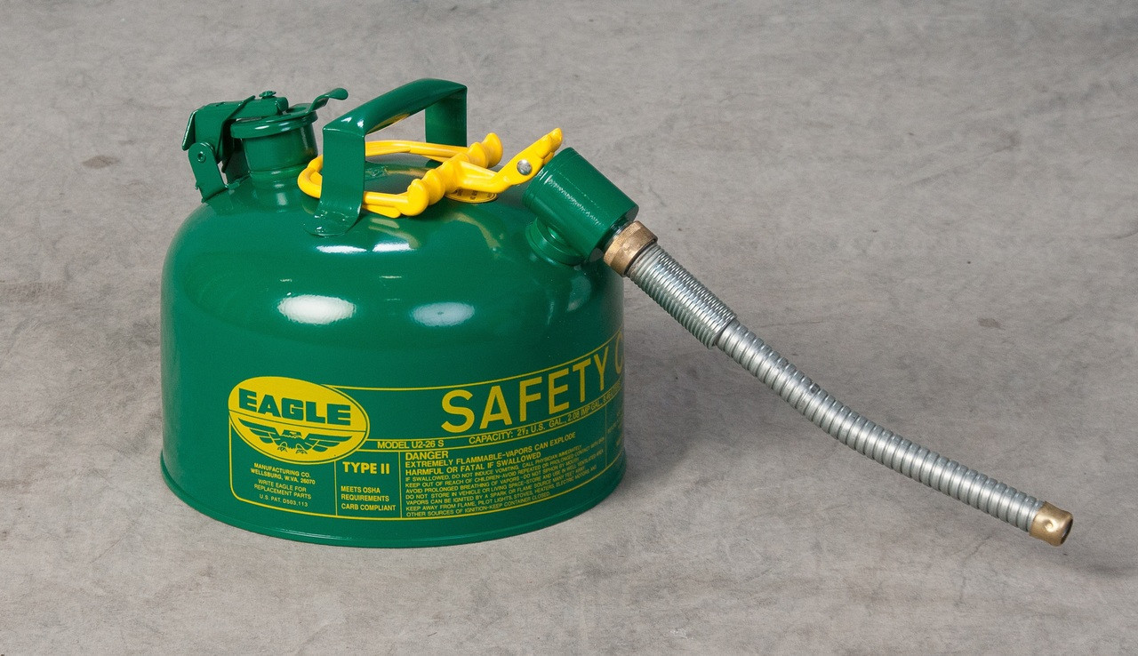 Eagle Type II Green 2 Gallon Safety Can with 7/8