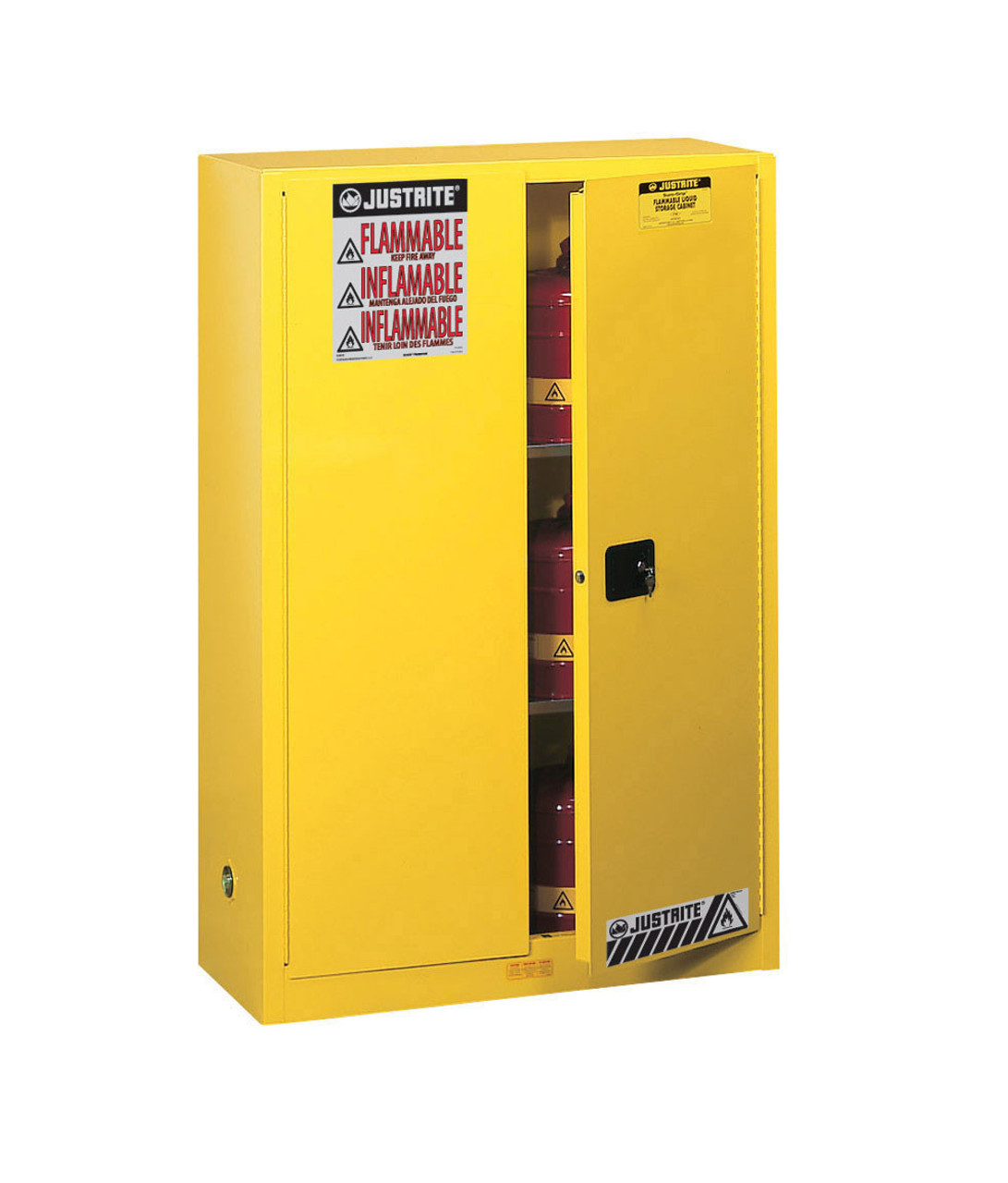 Mini Flammable Storage Cabinet - Manual Doors, Yellow