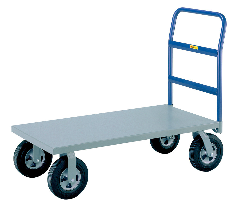 Little Giant Cushion Load Platform Truck, 24 x 60, Solid Rubber Wheels
