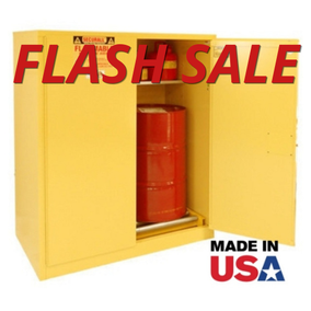 Securall 120 Gallon Vertical Drum Storage Cabinet Self Close Safe-T Door