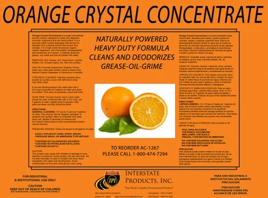 Orange Crystal Powder Degreaser Concentrate Label