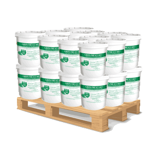 Pallet of Green Fire Ice Melt Pellets (48 x 50 lbs Pails)