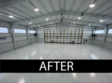 After Application of Coating Warehouse Floor