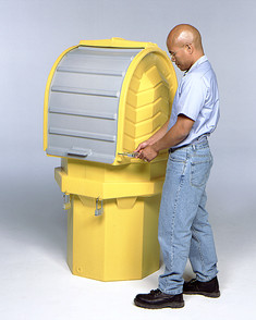 Ultra-Hard Top P1 Plus Drum Storage Spill Pallet - Outdoor Rolltop - 9641 - With Drain