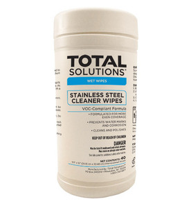 Stainless Steel Cleaner Wipes - 40 Count - 6 Canisters Per Case