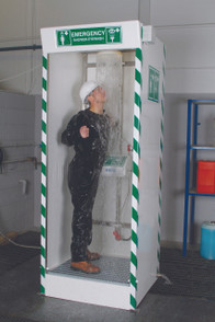 Emergency Shower in Use