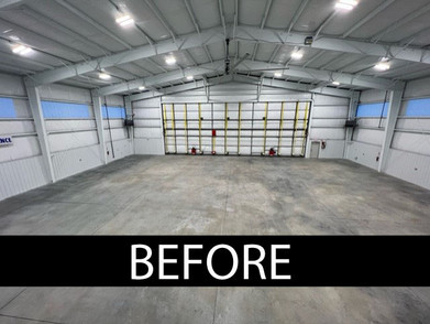 Before Non-Slip Applied in Airplane Hanger