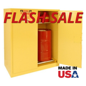 Securall 120 Gallon Vertical Drum Storage Cabinet Self Close Safe-T Door