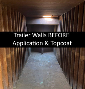 Shipping Container walls BEFORE Application and Topcoat
