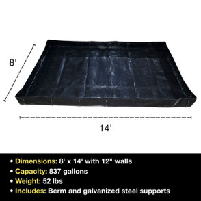 MightyBerm Spill Containment Berm | 8' x 14' x 12" | 28013