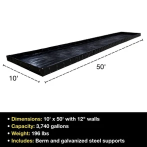 MightyBerm Spill Containment Berm | 10' x 50' x 12" | 28017