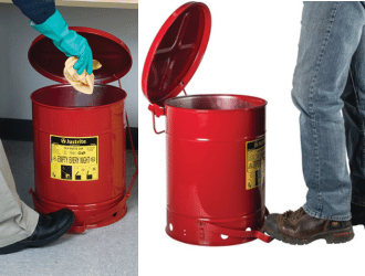 Justrite Red Oily Waste Cans