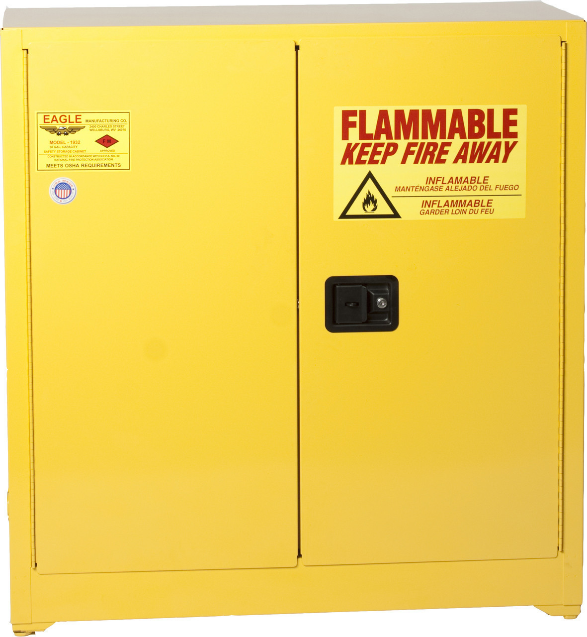 Eagle 1932 Flammable Storage Cabinet 30 Gal Manual Close
