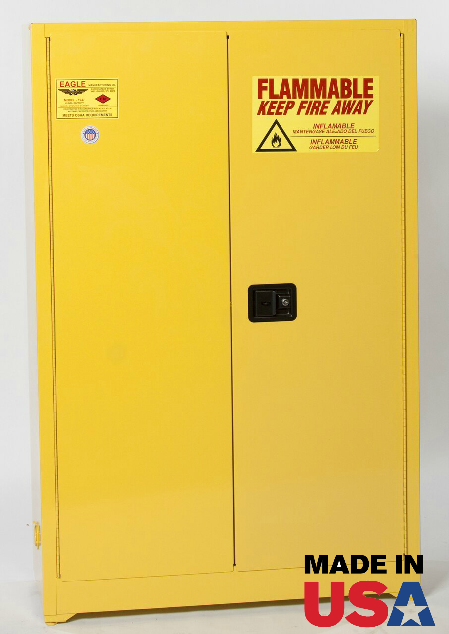 Eagle 1945 Flammable Safety Cabinet Self Closing Sliding Door