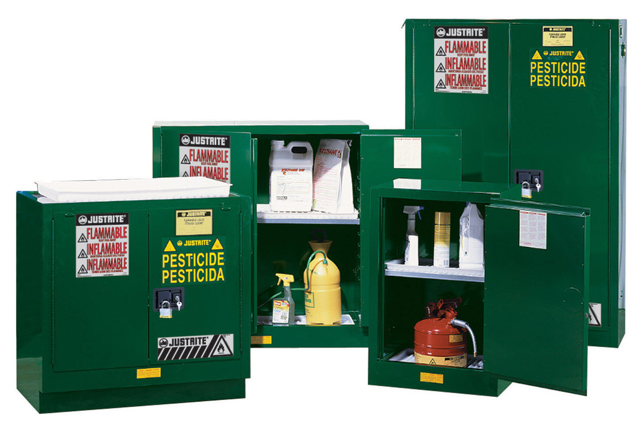 Justrite 896024 60 Gallon Pesticide Self Closing Safety Cabinet