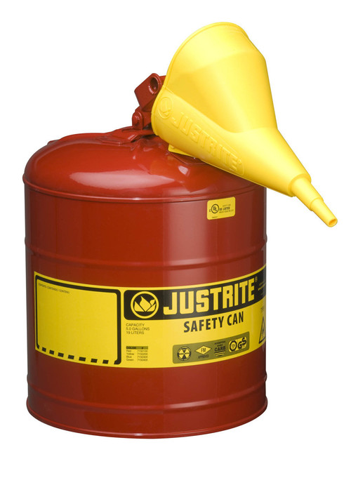 ゆん Justrite 5 Gallon Type-I Safety Can w/Funnel - 7150110
