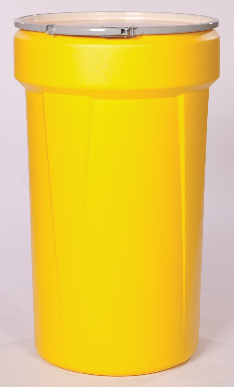 55 Gal Capacity Eagle 1656MBLK Black Drum with Metal Lever Lock Ring