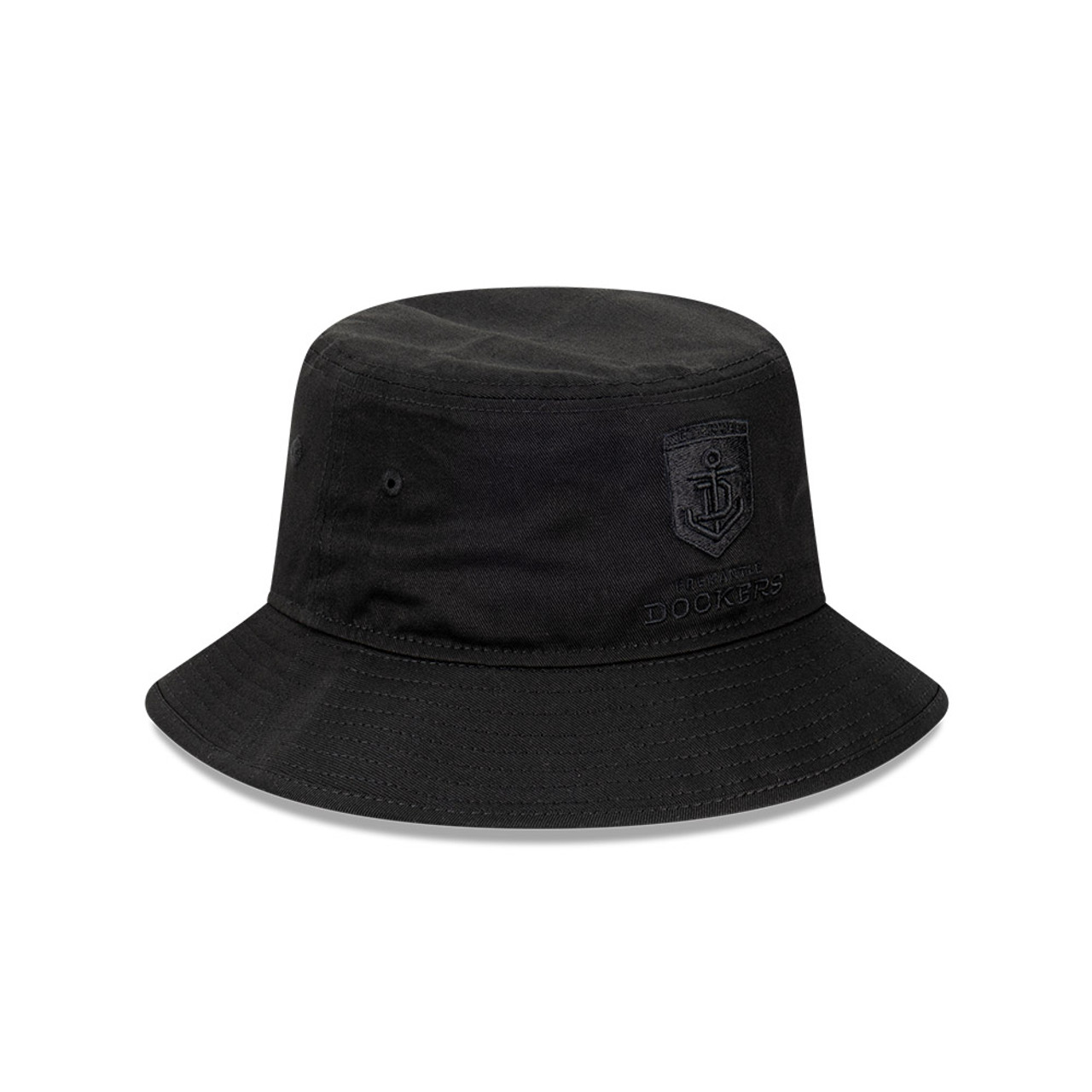 Fremantle Dockers New Era Black on Black Bucket Hat - The Dock ...