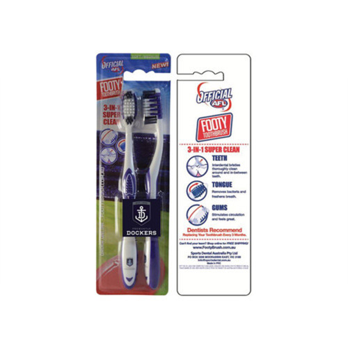 Fremantle Dockers Adult Toothbrush Set of 2