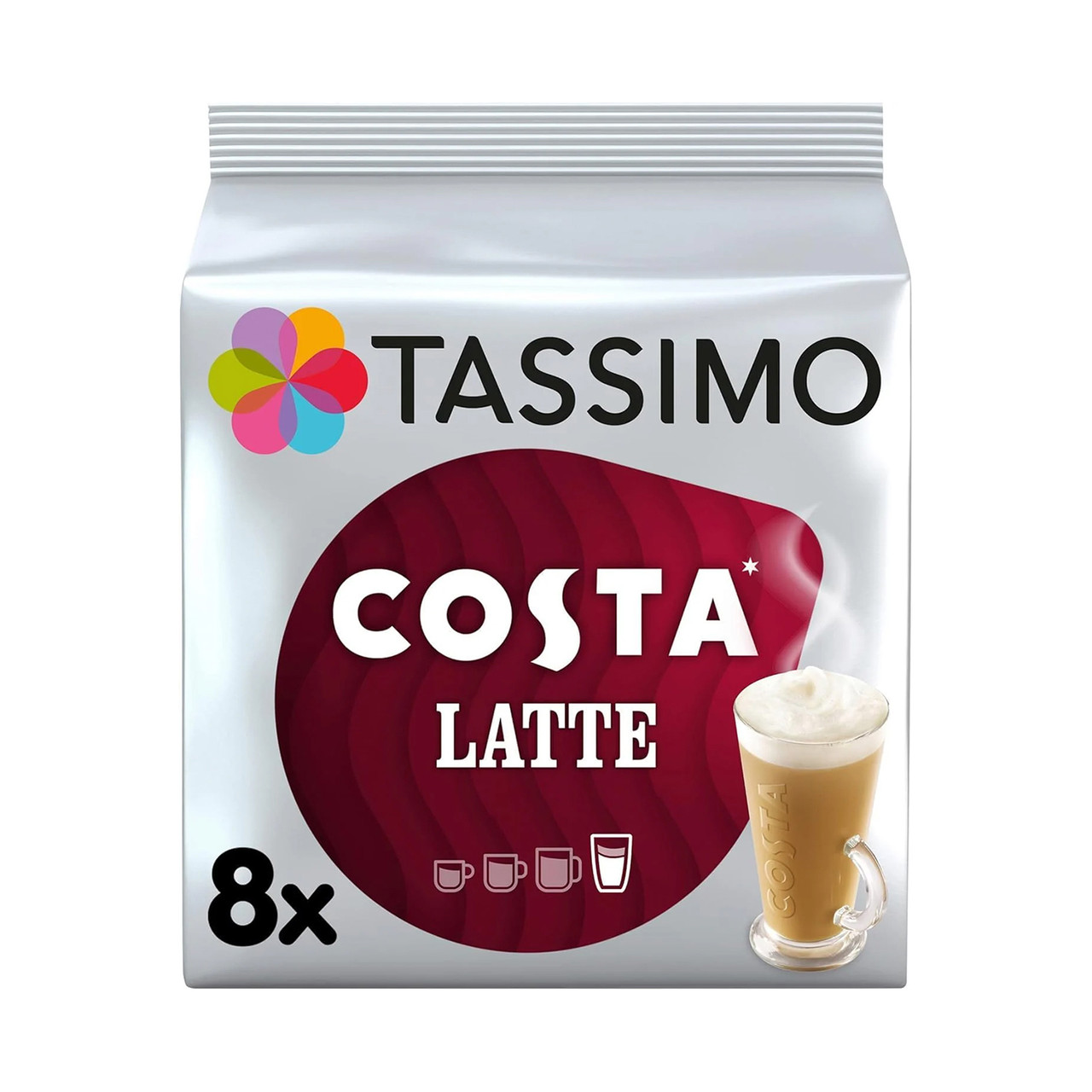 Tassimo Costa Latte Coffee Pods 16 T-Discs, Drinks