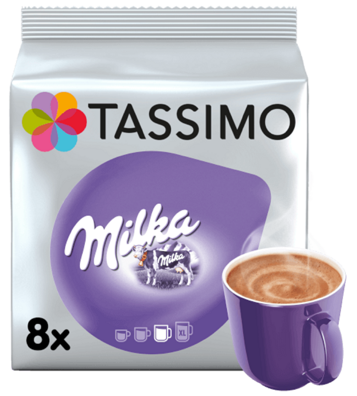 Tassimo Milka Hot Chocolate, 5-Pack, Chocolate, Capsules, 40  T-Discs/Servings