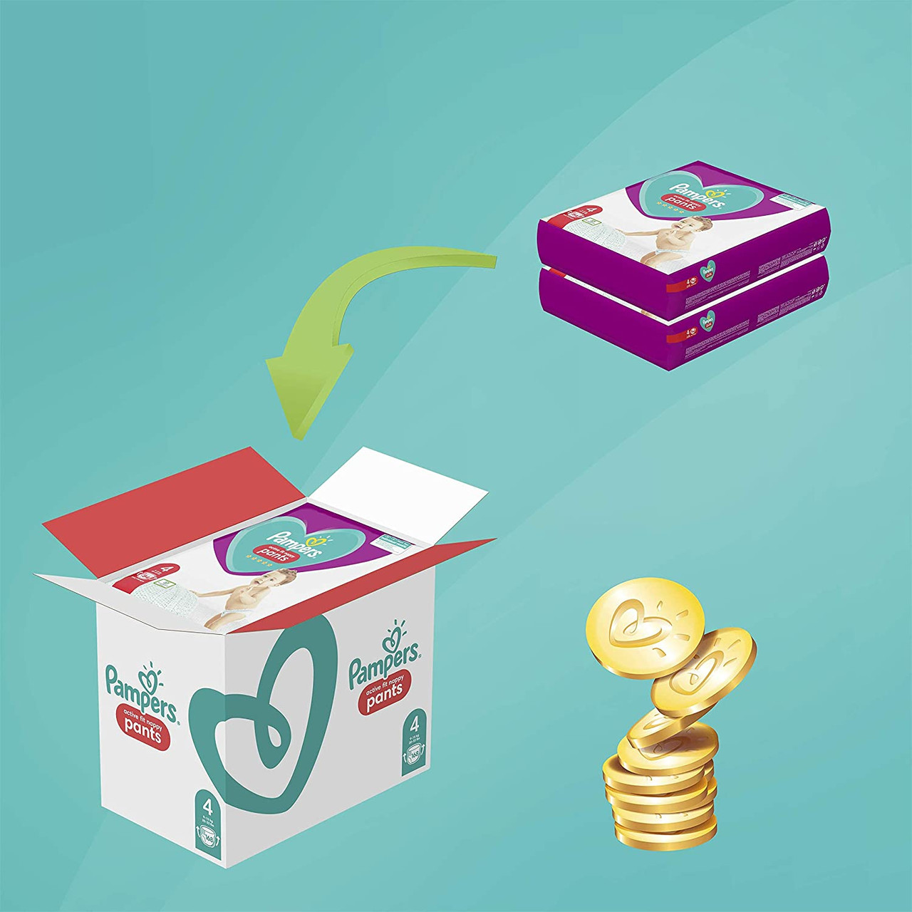 Pampers Size 4 Active Fit Nappy Pants