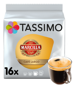 Tassimo Marcilla Cafe Largo Coffee T-Discs available now Tassimo Marcilla Cafe Largo Coffee T-Discs available now