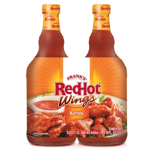 Frank's Red Hot Buffalo Wings Sauce, pack of 2 x 680ml, hot and spicy sauce perfect for wings, dips, and BBQ cookouts at home