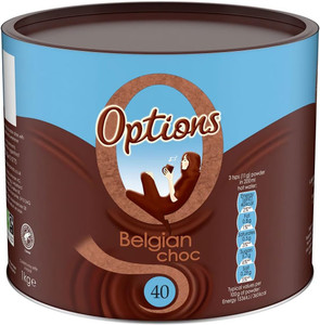 Options Belgian Chocolate 1kg makes a smooth warming drink with rich chocolate taste. Great for home or work. Shop online UK.