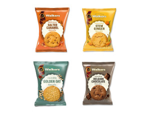 Walkers Shortbread Catering Assorted Biscuit Twin Packs, Golden Oat, Belgian Chocolate, Salted Caramel & Stem Ginger Biscuits (48 x 25g)