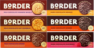 Borders Bundle | 6 Pack of Biscuits  150G| Chocolate Biscuits Viennese Whirls, Oat Crumbles, Gingers, Orange, Raspberry Biscuits. Ideal for Biscuits Lovers, Gift Idea