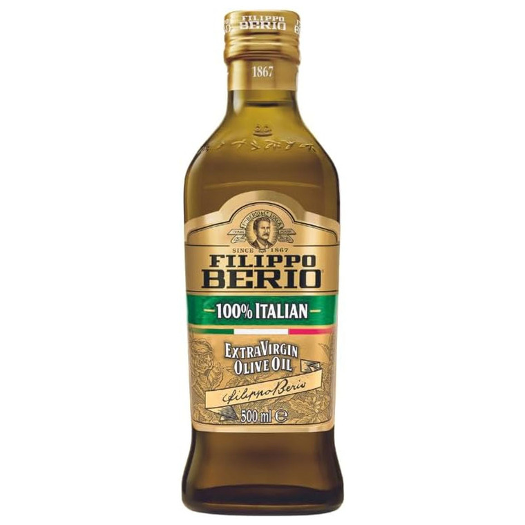 Buy Filippo Berio Extra Virgin 100 % Italian Olive Oil 500ml Glass Bottle at best price