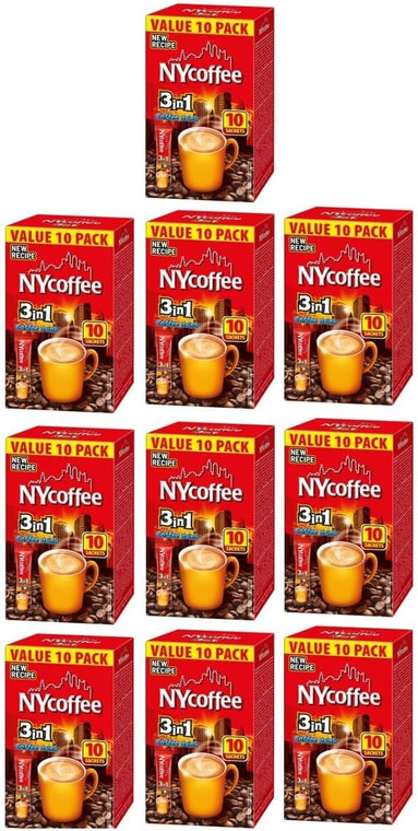 NY 3 in 1 Original Individual Instant Coffee, a creamy, smooth coffee blend in 100 handy sachets, ideal to start your morning