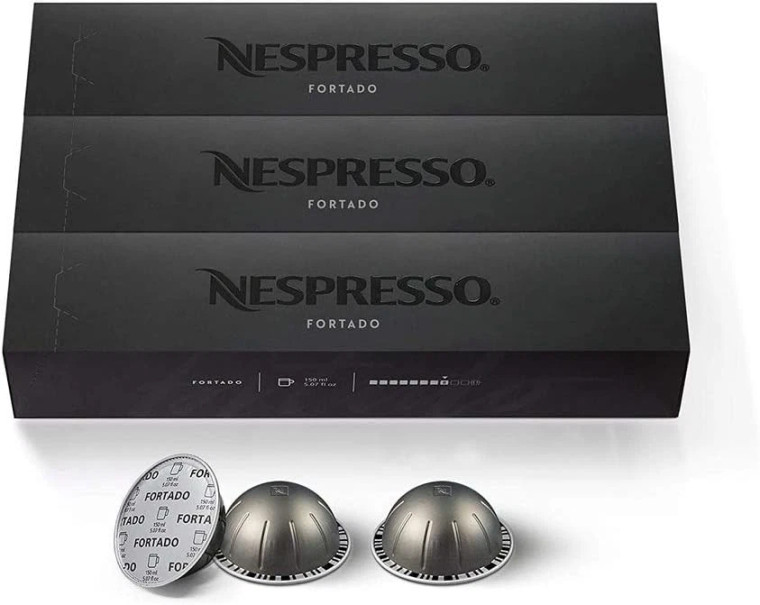 Nespresso VertuoLine Coffee Capsules Fortado Dark Roast Pods 3 x 10 Total 30 Pods