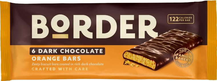 BORDER  DARK CHOCOLATE ORANGE BARS 18 x 144G BEST BEFORE: MAY 26