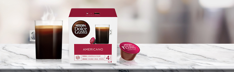Nescafe Dolce Gusto Coffee Pods, Americano, 16 capsules