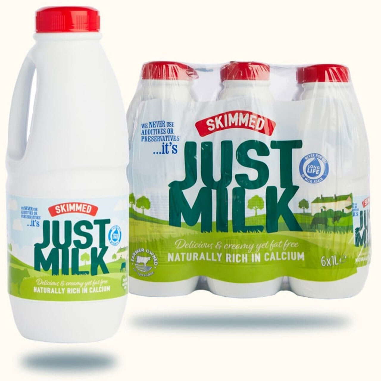 Just Milk Skimmed 6 x 1L Carton