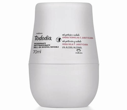 Desodorante Roll-On Invisivel Amora Vermelha e Jabuticaba Tododia Natura - 70ml (0% Álcool)