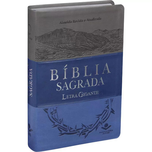 Bíblia Sagrada Letra Gigante Capa Azul e Cinza
