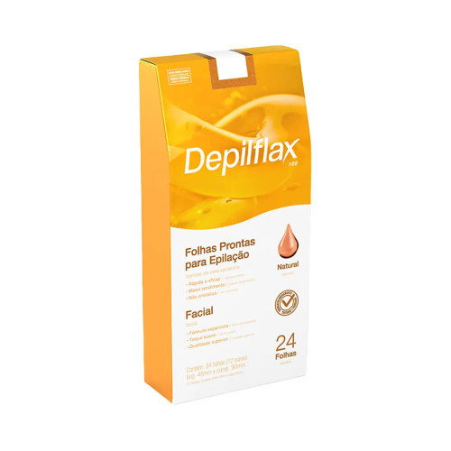 Folhas Prontas Facil Depilflax Natural - 24 Fls