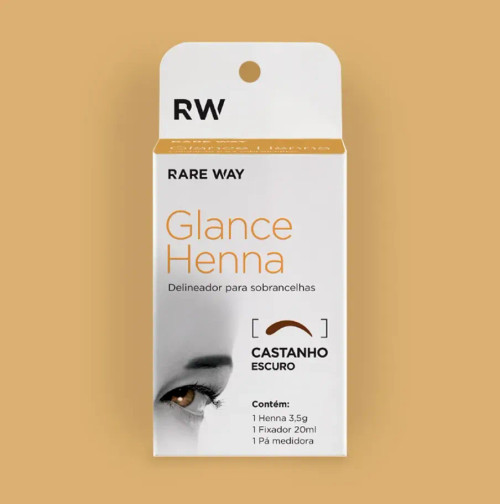 Henna para Sobrancelhas Glance - Castanho Escuro Rare Way