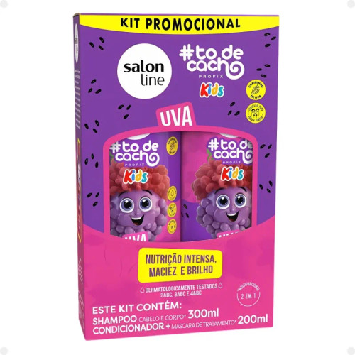 Salon Line ToDeCacho Kids Kit Shampoo e Condicionador - Uva