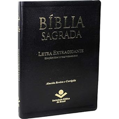 Bíblia Sagrada - Letra Extra Gigante Capa em Couro Preta Bíblia Sagrada - Letra Extra Gigante Capa em Couro Preta