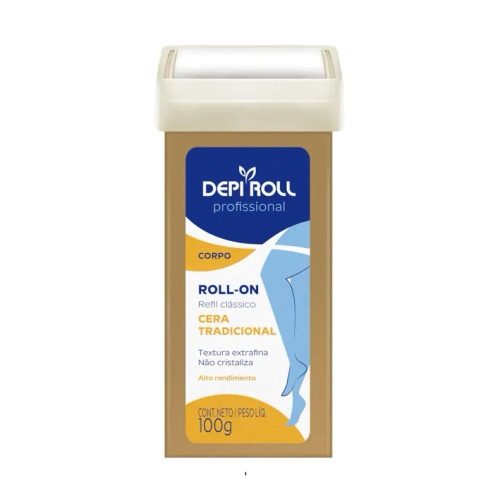 Cera Depilatoria Depi Roll Rollon Refil Trad Tampa Fixa - 100g