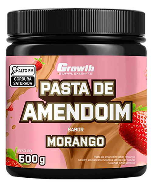 Pasta de Amendoim Sabor Morango Growth - 500g