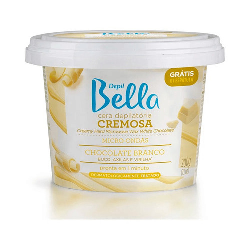 Cera Depilatória Para Micro-Ondas Chocolate Branco Depill Bella - 100g