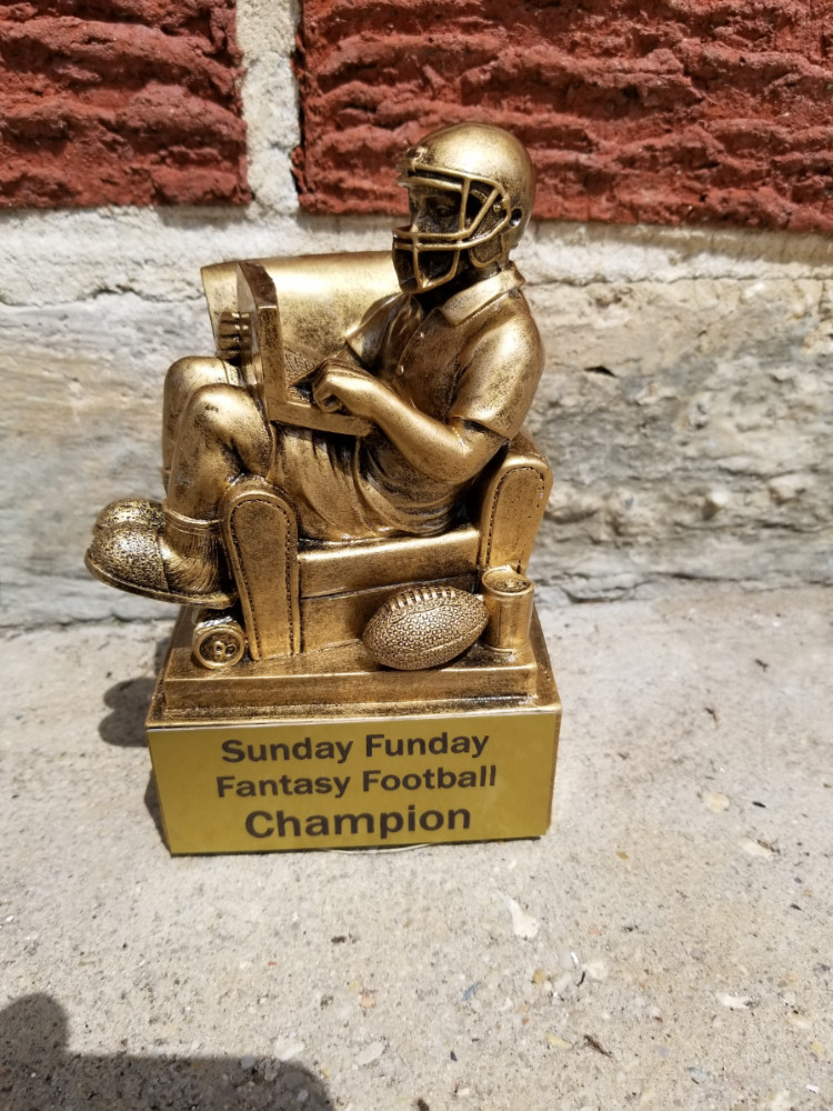 Personalized 6" Antique Gold Fantasy Football Trophy, Football Award