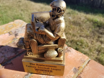 Personalized 6" Antique Gold Fantasy Football Trophy, Football Award