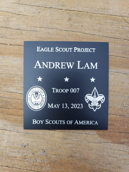 Personalized Eagle Scout Project Name Plate, Boy Scouts Project Plate
