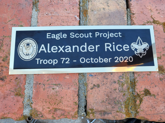 Boy Scout Project Name Plate, Eagle Scout Project Plate